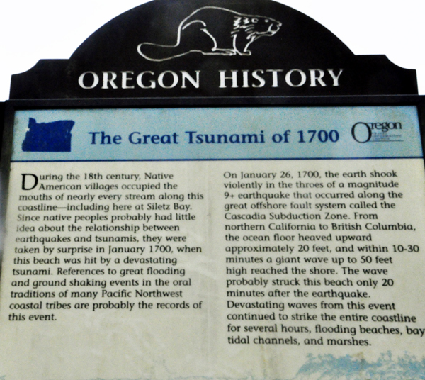 sign about the great Tsunami of 1700